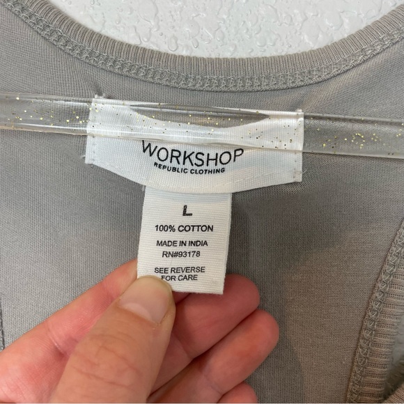 WORKSHOP REPUBLIC CLOTHING Gray Sleeveless Handkerchief Hem Dress Size L - Picture 3 of 8